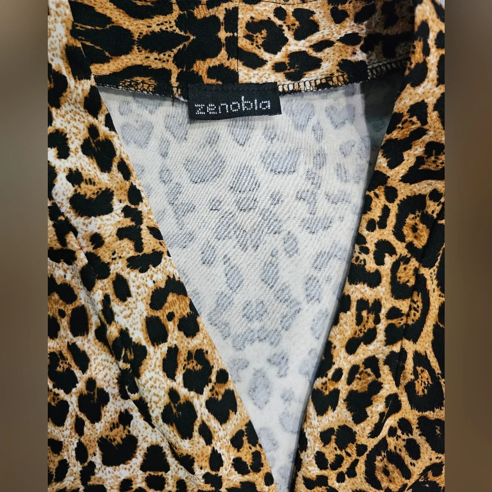 ZENOBIA Leopard Print Open Front Cardigan - Picture 2 of 5
